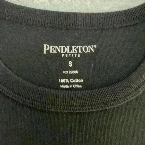Pendleton Womens Size Small  Short Sleeve Tee T-Shirt Basic Black T Shirt - Picture 2 of 4
